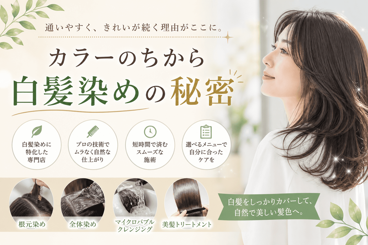 白髪染め専門店カラーのちから 岡崎上里店｜染めるほど美髪になる髪質